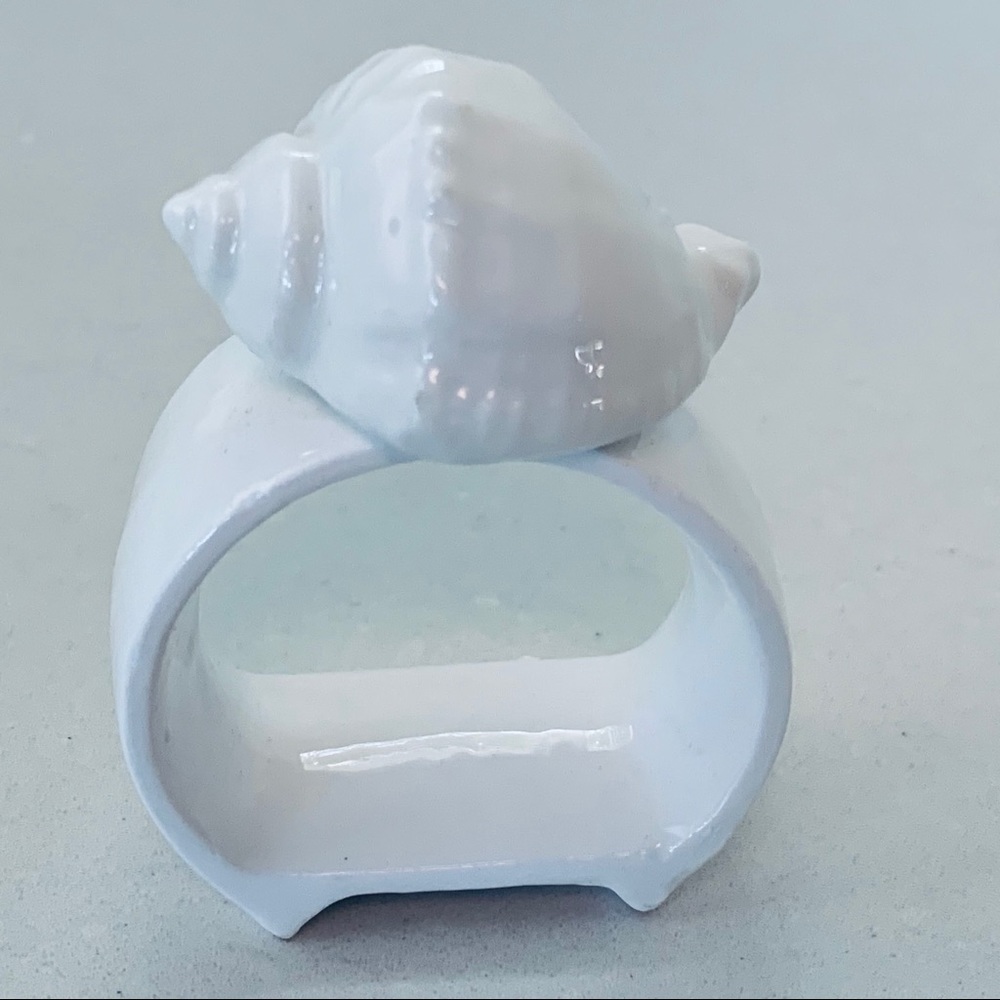 4 Bone China "Beachcomber" Shell Napkin Rings - Picture 4 of 14